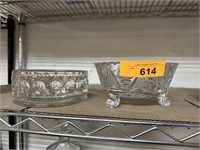 FINE CUT CRYSTAL FOOTED BOWL & OTHER