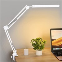 LED Desk Lamp, Swing Arm Desk Light with Clamp,