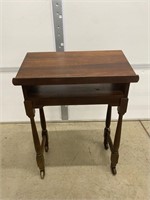 Antique Wooden Bible Table w/ Casters