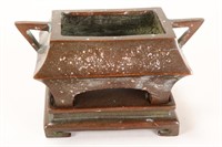 Chinese Bronze Censer and Stand,