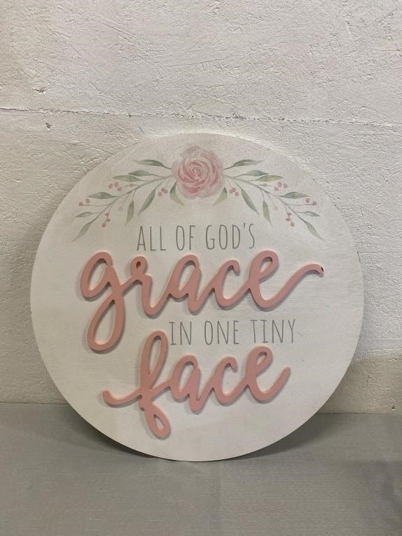 All Of God’s Grace In One Tiny Face 20" Wood Sign