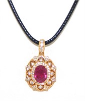 Jewelry 2.62 Ct Sterling Silver Ruby Necklace