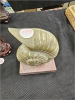 Carved Stone Ammonite Sculpture