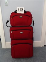 Protocal 2 pc. Red Wheeled Suitcase & Carry On