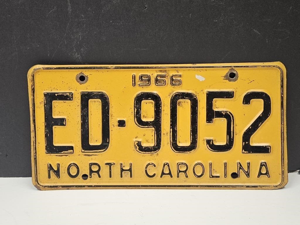 1966 N.Carolina Embossed License Plates