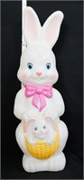 Vntg 20in Easter bunny w/ baby blow mold no cord