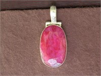 RUBY STAMPED 925 PENDANT