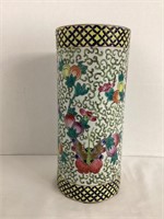Chinese Cylindrical Butterfly Vase