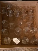 Box of Stemware, & 4 Cereal Boxes
