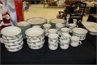 Lenox Chinastone Country Holly Pattern 72 Pieces
