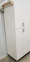 White Utility Cabinet With Roll Outs 28x80x24