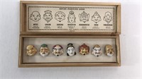 Toshikane Japanese 7 Gods of Fortune Button Set