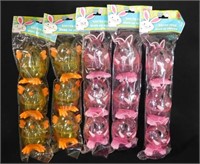 Clear Plastic Chick & Bunny Eggs 5 packages of 3