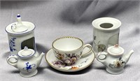 Group miniature porcelain items