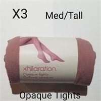 Xhiliration Opaque Tights Med/Tall Qty 3