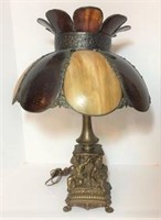 Vintage Bronze and Cream Lamp