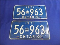 1971 Ontario License Plates