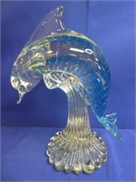 Murano Controlled Bubble Dolphin Art,