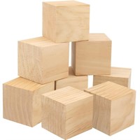 B2305  KOHAND 3 Inch Blank Wood Cubes 8 Pack