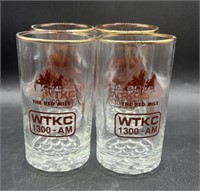 4 Red Mile Drinking Glasses