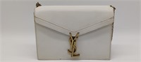 White Smooth Leather Envelope Flap Purse