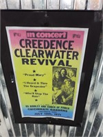 Framed Creedence Clearwater Revival flier