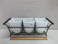 3 PLANT POTS IN A RACK