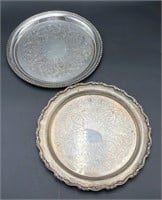 Silver Plated Serving Platters,  1’D