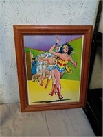 Framed Wonder Woman artwork 13.5 x 17