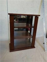 Wood wall mount knick-knack Shelf with glass door