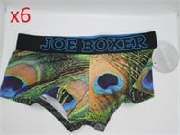 Lot of 6 Joe Boxer Men's Peacock Briefs -