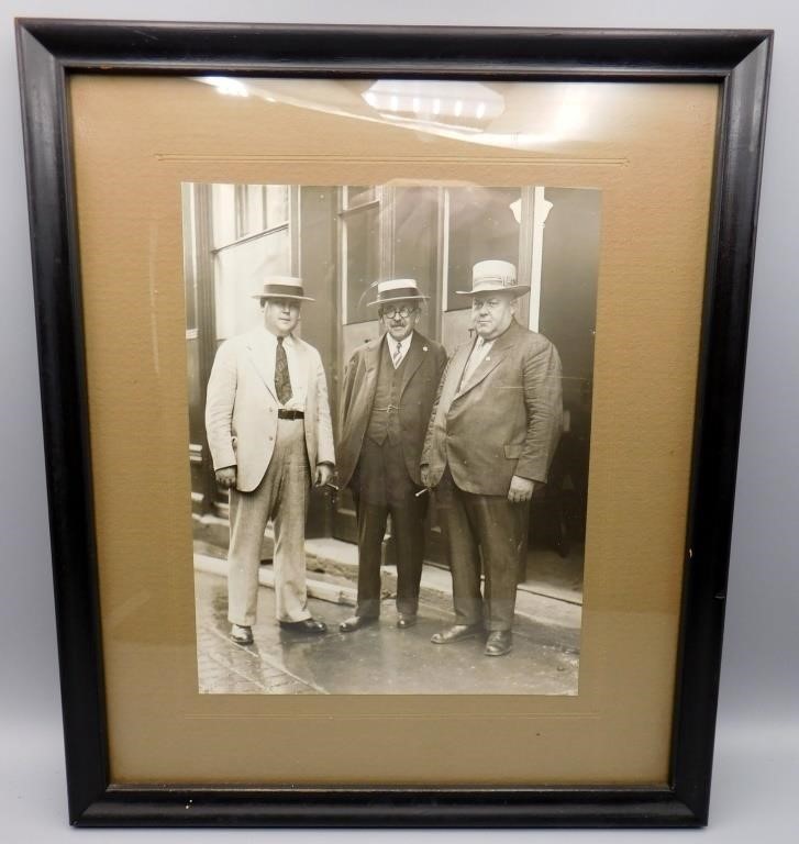 James Lally Straw Boater Hat Local Cabinet Photo