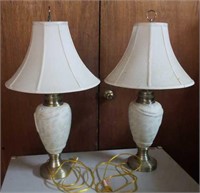 Ceramic base lamps with shades (2)