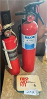 First Aid Kit, fire extinguishers