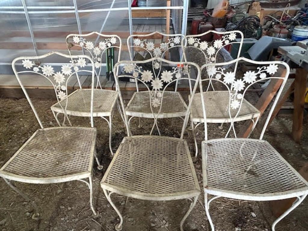 6 Metal Yard Chairs
