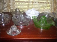 COLLECTION OF OLD GLASS JUICERS