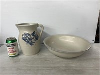 Pfaltzgraff pitcher and large fruit bowl