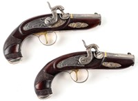 Gun Pair Of Philadelphia Derringers w/ Accessories