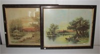 Pair of 1897 framed prints. J. Hoover & Son,