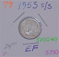 1953-S over S Roosevelt Dime