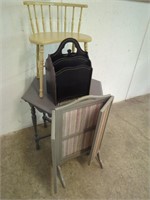 Painted furniture lot - table - fire screen +