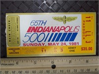Indy 500 Ticket 65th Race 1986