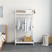 W7261  IOTXY Wood Garment Rack with Shelves