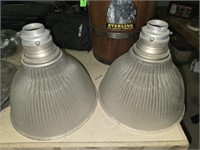 Pair of glass outdoor light shades