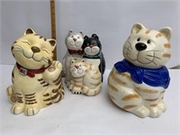 Three cat cookie jars