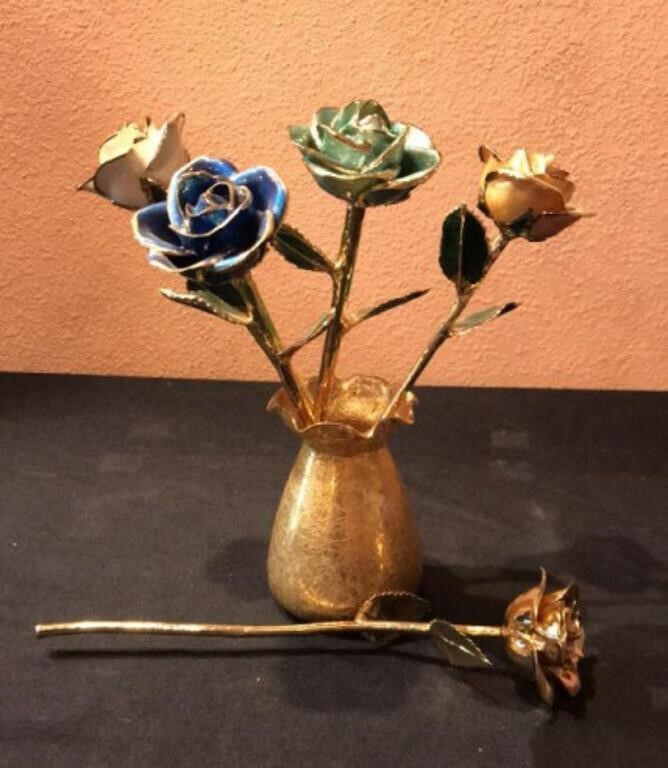 Gilded Roses in a Pickard-Style Vase