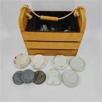 Box with Vintage Canning Tops Plus