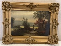 Horseback Oil Painting - Unsigned