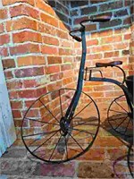 Decorative Iron Tricycle with Wicker Basket