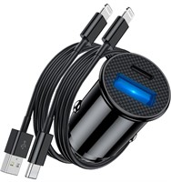 Fast Car Charger with Cable,[Apple Certified]